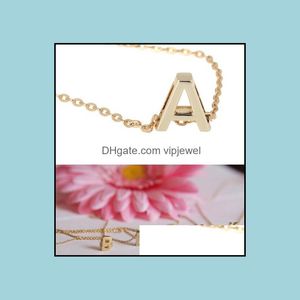 Hanger kettingen hangers sieraden mode letter naam initiële ketting ketting a-z gouden plaat 5926 drop levering 2021 0SNWF