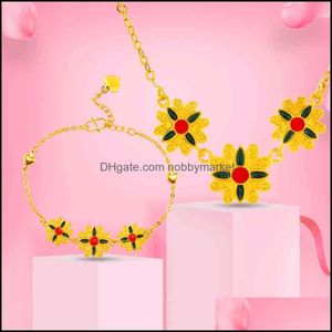 Pingente colares pingentes jóias imitação 24k colar trevo conjunto moda vietnã pulseira de ouro entrega 2021 vjy9k