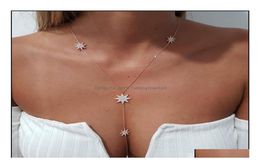 Colliers pendants pendentifs bijoux micro pave cz étoile étoile nord charme longs femmes collier de chaîne y lariat été sexy mode 9185511