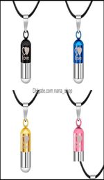 Colliers pendants pendentifs bijoux en acier inoxydable en acier inoxydable urne Collier Collier pour femmes hommes familiaux coeur sauf amour ouvrir le médaillon l5370498