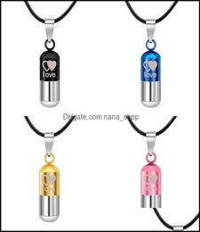 Colliers pendants pendentifs bijoux en acier inoxydable urne crémation cendres