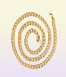 Colliers pendants pendentifs bijoux Wholale Hip Hop Womens Men Colliers Cadenas Cubanas 18K Gold plaqué épais Chaîne de liaison cubaine Tempage8619434
