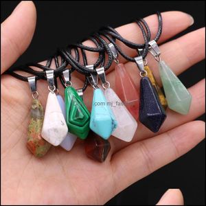 Colliers de pendentif Pendum Reiki gu￩rison cristal Pendant Energy Stone Quartz Colliers Colliers de la mode