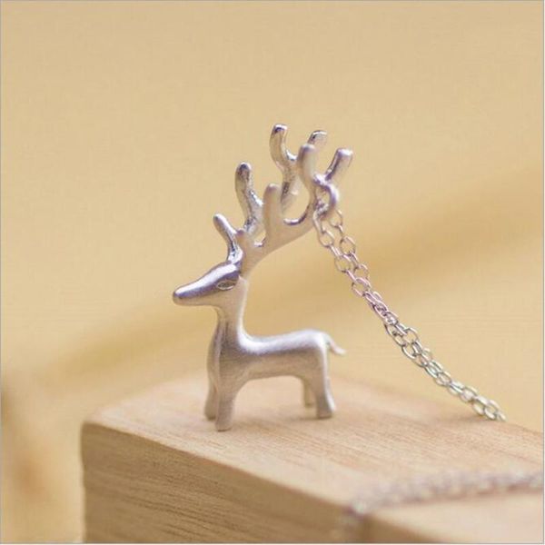 Pendentif Colliers Personnalité De Noël Femme Accessoires Argent Plaqué Bijoux Elk Deer Exquis Clavicule Chaîne XL052Pendant