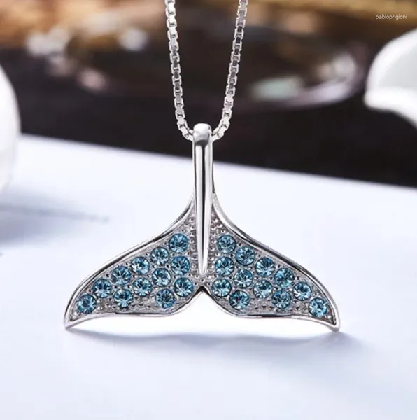 Pendentif Colliers Personnalité Creative Design Zircon Baleine Queue Collier Charme Bijoux Exquis Pour Les Femmes