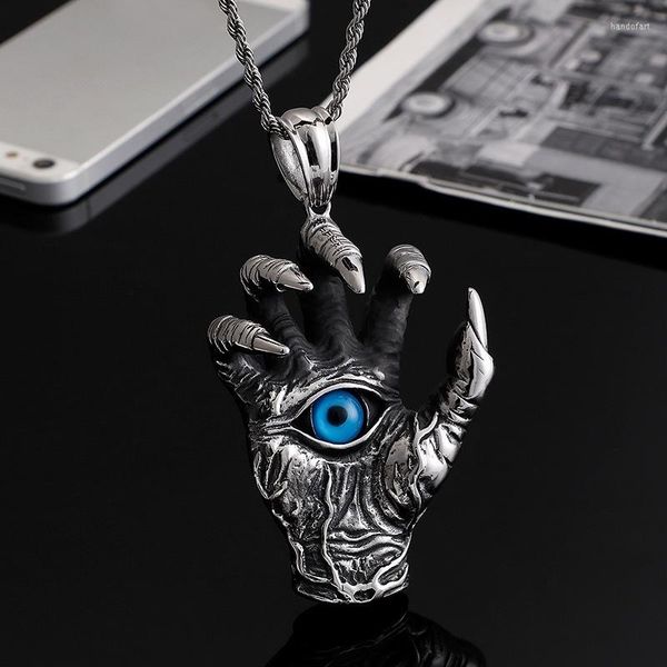 Pendentif Colliers Personnalité Demon Eye Dragon Griffe Collier Pour Hommes Punk Goth Hip Hop Bijoux GiftPendant