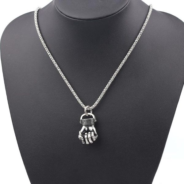 Pendentif Colliers Personnalité Conception Poing Collier De Mode Cool Punk Dames Homme Gants De Boxe Chaîne Ras Du Cou Bijoux