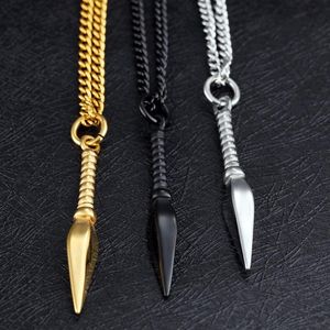 Pendentif Colliers Personnalité Design En Acier Inoxydable Vintage Spearhead Fitness Hommes Bijoux Collier Cubain Curb Link Chaîne 24