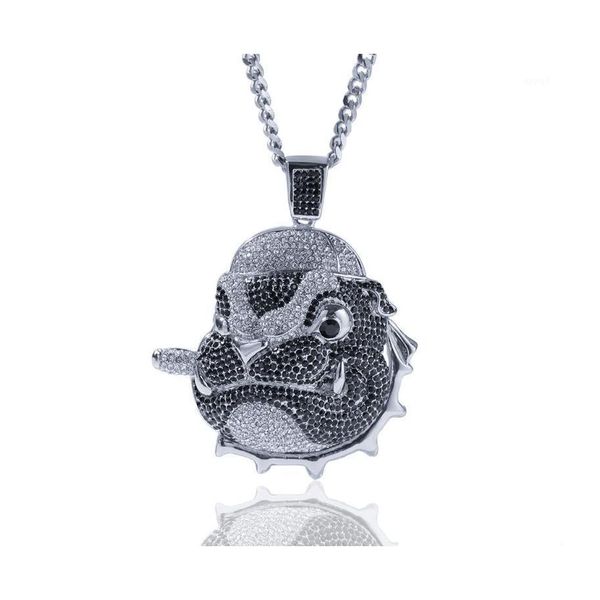 Pendentif Colliers Personnalité Fl Zircon Carlin Collier Hip Hop Tête De Chien Glacé De Mode Ppupy Hommes Rappeur Bijoux Collier1 Drop Deliv Dhh0T