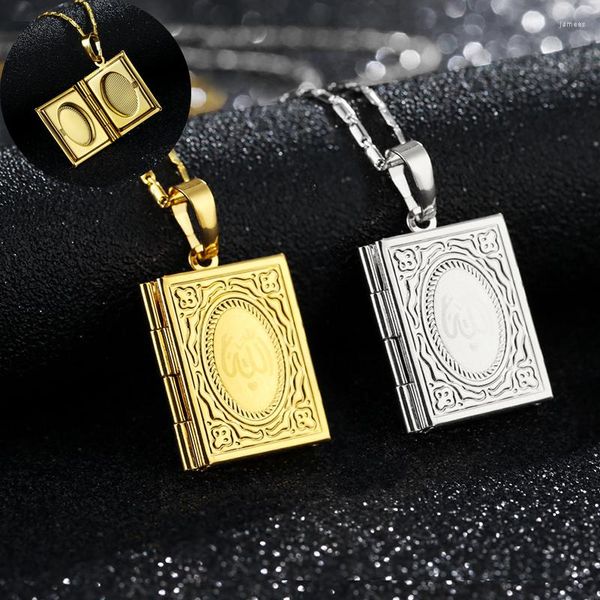 Colliers pendants personnalité Symboles musulmans plaqués or Collier PO Box pour hommes Femmes Long Chain Anniversaire Bijoux Lover's Gifts