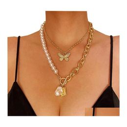 Hanger kettingen Persoonlijkheid Pearl Stone Shell Necklace for Women Summer Star Hartketen Choker Boheemse sieraden Gift Drop Lever OTFQA