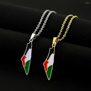 Hanger Kettingen Persoonlijkheid Retro Israël En Palestina Titanium Stalen Ketting Voor Koppels Product Cadeau