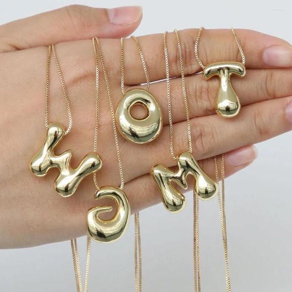 Colliers pendentiels personnalité lisse ballonneuse Ballon initial A-Z Letter Collier Choker Bubble Alphabet Valentin d'anniversaire Gift Bijoux