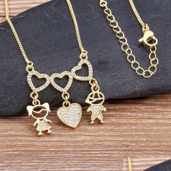 Collares colgantes de niña personalizada Corazón Color de 14k Collar de oro amarillo