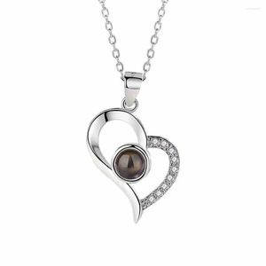 Pendentif Colliers Personnalisé Couple Projection Collier Ensemble Coeur Croix Saint Valentin Cadeau Personnalisé Po Creative