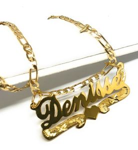 Colliers pendentifs Collier de coeur personnalisé personnalisé avec nom 18k plaqué or pour femmes bijoux cadeau de Noël 230303