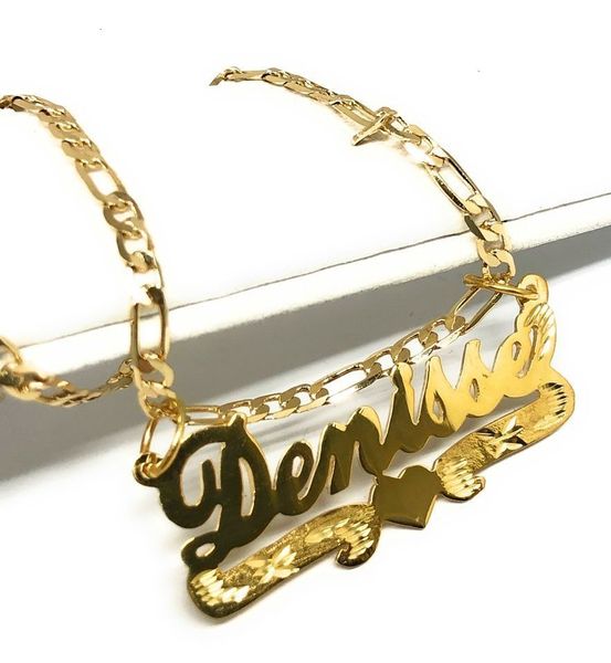 Collares pendientes Collar de corazón personalizado personalizado con nombre Chapado en oro de 18k para mujer joyería Regalo de Navidad 230303