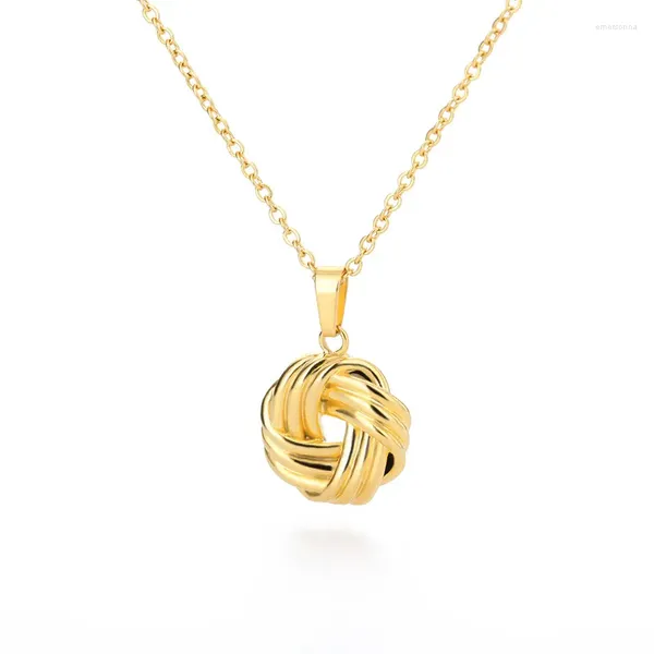 Pendentif Colliers Design personnalisé Lignes de sens entrelacées Collier pour femmes en acier inoxydable Chaîne de clavicule géométrique