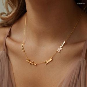 Hanger Kettingen Gepersonaliseerde DIY 2 tot 4 Namen Gegraveerde Ketting Titanium Staal Aangepaste Letters Choker Ketting Groothandel Voor Moeder Cadeau