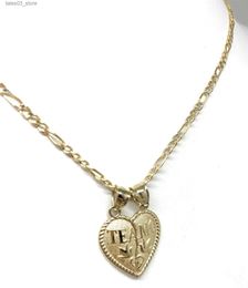 Pendentif colliers Personnalisé "TE AMO" pendentif fendu en forme de coeur collier plaqué or 18 carats bijoux en acier inoxydable pour femmes meilleurs cadeaux de noël Q231026
