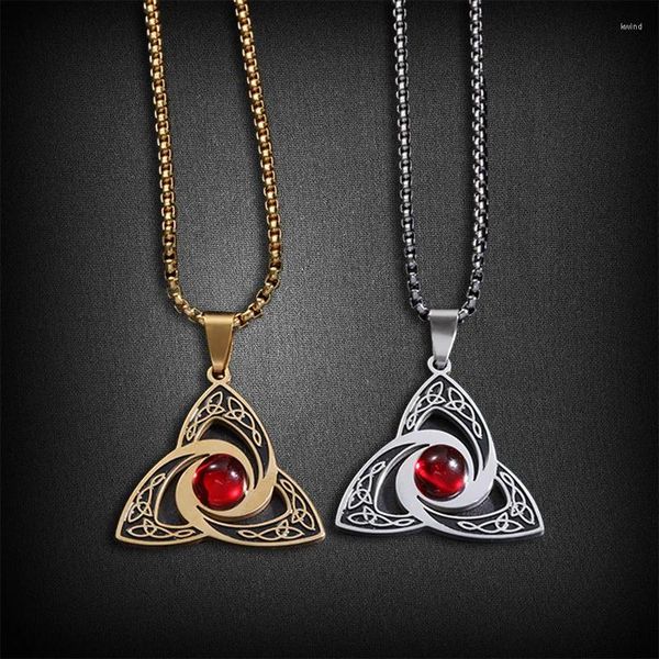 Collares colgantes Joyería de acero inoxidable personalizada Venta para hombres y mujeres Triángulo Demonio Ojo en forma de collar de clavícula