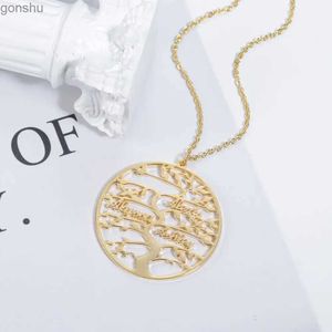 Colliers pendentifs Collier de nom personnalisé personnalisé Collier en acier inoxydable Généalogie Généalogie pour femmes