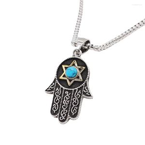 Pendentif Colliers Personnalisé Vintage Bouddha Paume Six Points Étoile Collier Classique Tendance Fête Surprise Bijoux Accessoires Cadeau