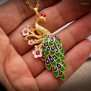 Hanger kettingen Phoenix bruiloft ketting voor vrouwen / meisje goud kleur Dubai Arabische Midden -Oosterse juwelen Mom Gifts
