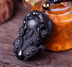 Colliers pendentifs PI Xiu d'obsidienne collier poli naturel PIxiu mauvais hommes et femmes Type bijoux cristal