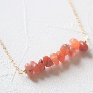 Colliers Pendentif Choisissez Votre Collier De Barre De Cornaline Brut Pour Femmes Hommes - Bijoux À Puce Réglable - Cristal Naturel De Quartz Orange