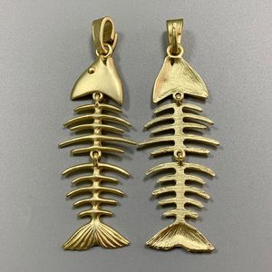 Hanger kettingen stuk magold grote vis bot skelet charms hangers voor ketting sieraden maken accessoires 97x33mmpendant maken