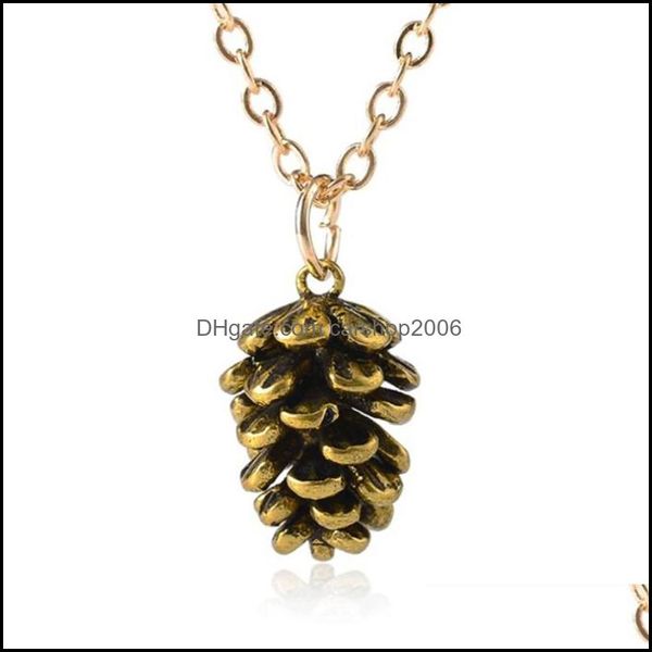 Pendentif Colliers Pignon Plante Spécimen Collier Pour Femmes Bijoux De Mode En Gros Métal Tour De Cou Gland Pomme De Pin Chaîne Carshop2006 Dhufs