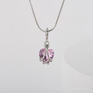 Pendentif colliers rose diamant château collier mode coeur pour femme beaux bijoux accessoires fête cadeau Quartz breloque tour de cou