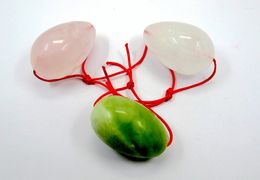 Hangende kettingen roze kwarts rots kristallen eieren jade yoni vrouwen bekken spierkeer kegel oefening vaginale strak stenen ei