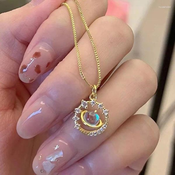 Pendentif Colliers Planète Univers Coloré Saturne Zircon Collier Pour Femmes Personnalisé Mode Accessoires Quotidiens Bijoux De Fête Anniversaire