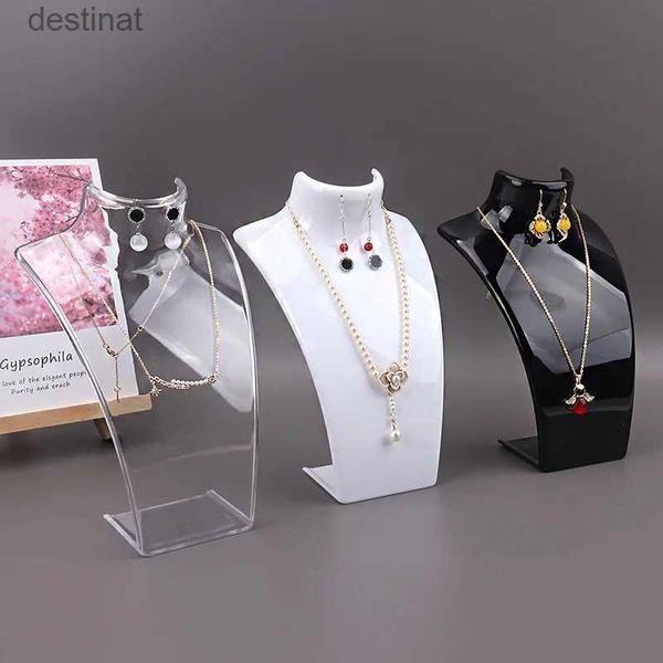 Présentoir de collier de Mannequin en plastique, support de buste, support de buste de Mannequin pour colliers, boucles d'oreilles, présentoir L242313