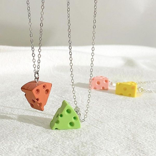 Colliers pendentif collier de fromage ludique bijoux simulés chaîne de clavicule accrocheur accessoire élégant pour femmes filles