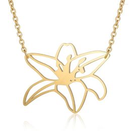 Hanger Kettingen Plumeria Rubra Rvs Ketting Sieraden Accessoires Valentijnsdag Cadeaus Voor Vrouwen Groothandel Gift