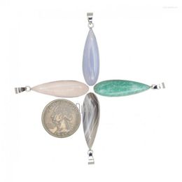 Colliers pendants PM32426 Quartz rose plaqué en argent Amazonite Naturel Stone Purple Agate Botswana