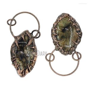 Hanger kettingen PM38132 Antiek bronzen vergulde gratis vorm gesoldeerd tin labradoriet sieraden geschenk