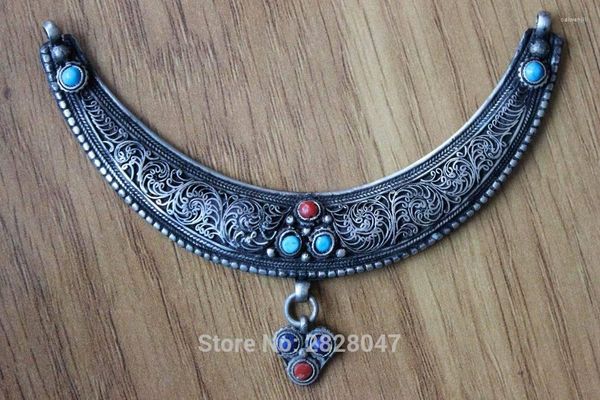 Collares pendientes PN061 Plata tibetana Antiqued Vintage Moon Amuletos Nepal Joyería hecha a mano Venta al por mayor Tibet