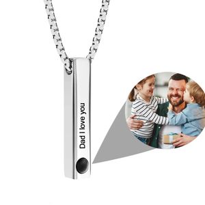 Hanger kettingen Po Bar ketting voor mannen gepersonaliseerd Memorial cadeau voor papa vriendje aangepaste verjaardag verjaardag Kerstmis Vaderdag cadeau 231115