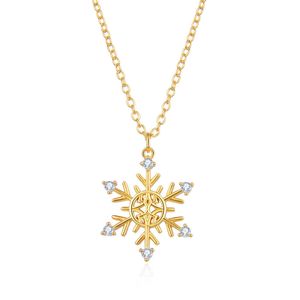 Pendentif Colliers Poulisa Neige Forme Moissanite Chaîne Collier pour Femme Plaqué Or 18K Argent Sterling 925 Pendentif Mossan Ling Cou Colliers G230202