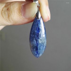 Collares colgantes Precioso Natural Azul Kyanite Healing Gems Collar de piedra Moda Cristal Mujer Hombres 37x14x5mm