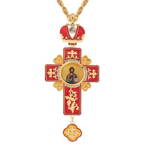 Hangende kettingen priester Pectoral kruis hoge kwaliteit met kettingplaten orthodoxe Griekse sieradenketen hangerhendant