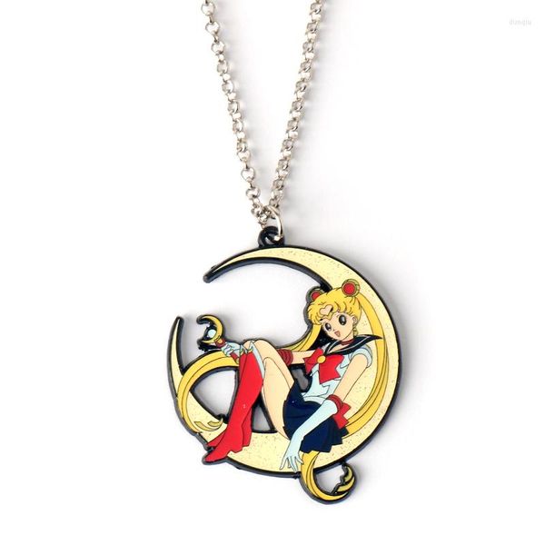 Pendentif Colliers Princesse Serenity Collier en émail Mignon Anime Sweet Girl Figure Charme Porte-clés Cadeau pour les fans de dessins animés amis