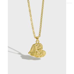 Pendentif Colliers Produit Femmes Ins Niche Texture Simple Nez De Porc Amour Collier En Forme De Coeur S925 Chaîne Courte En Argent Sterling