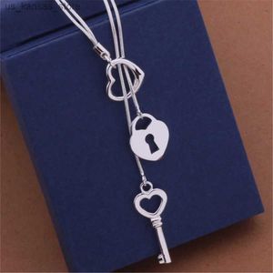 Hanger kettingen promotie 925 sterling zilveren charme ketting hoge kwaliteit sieraden voortreffelijke mode dames klassieke schattige bruiloft 45cm240408