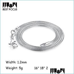 Colliers pendentifs Promotion en gros 925 Sier Collier Fashion Snake Chain de serpent Bijoux 1,2 mm 16 18 20 22 24 pouces 120p Dhgarden Dhmkt