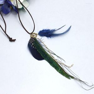 Pendentif Colliers Promotions Plume Collier De Mode Long Femmes Bijoux Vintage Déclaration Collares Femme Bijoux N15618